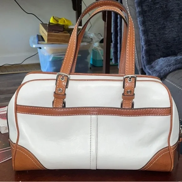 Coach Leather satchel, classic, white,  NWOT - Picture 11 of 12